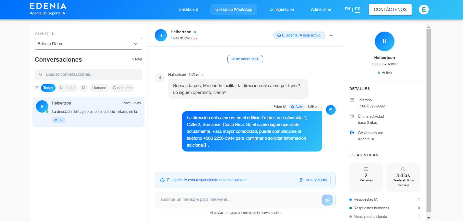Administrador de WhatsApp