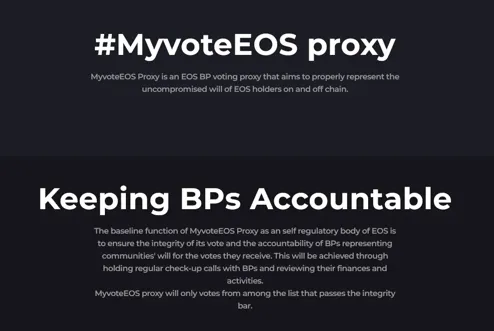 MyvoteEOS Proxy Website screenshot preview 3