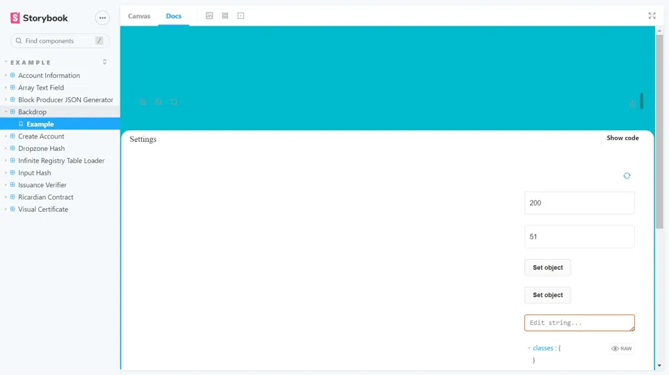 React Components for EOSIO screenshot preview 4