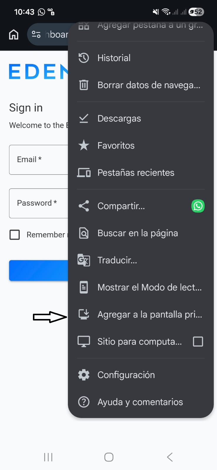 Installation via browser options