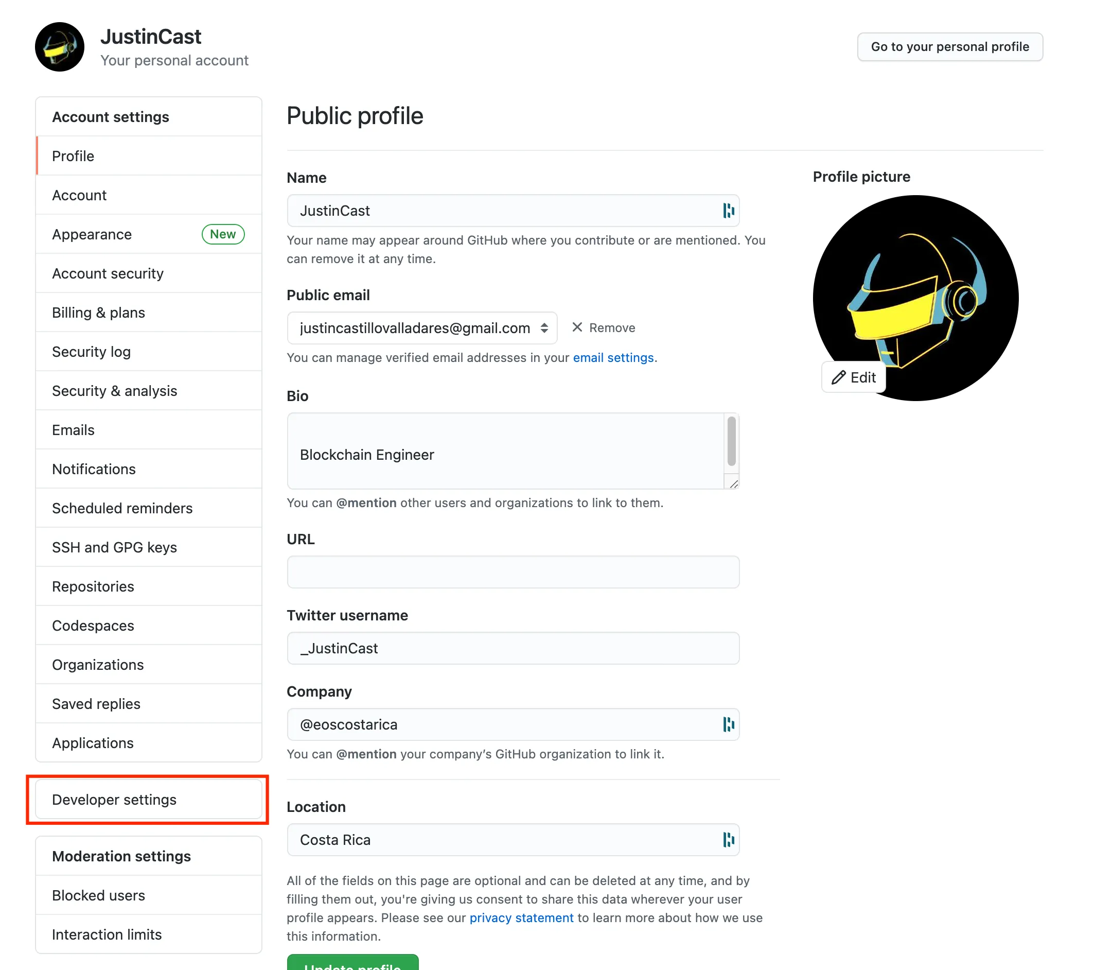 Shows graphically where to find the developer settings option