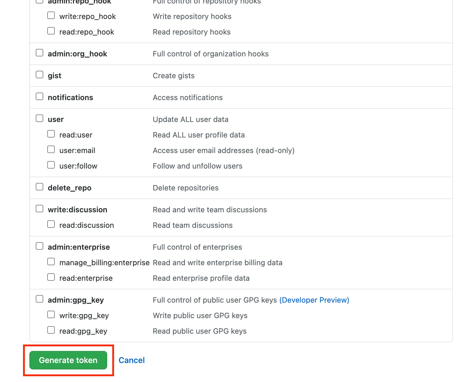 Shows graphically where to find the generate token button